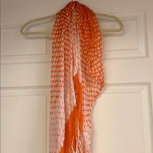 Orange & White Polka Dot Scarf